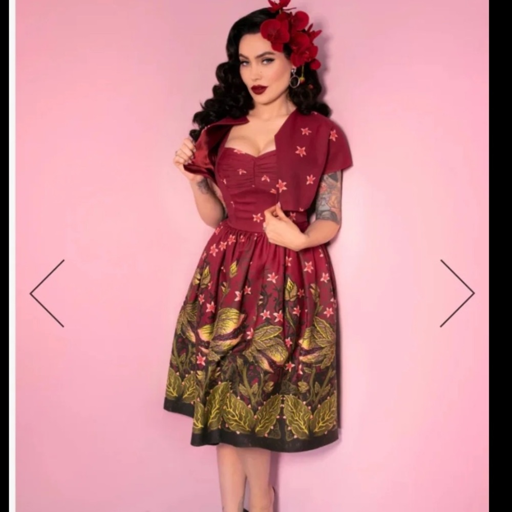 Micheline Pitt Vixen tropical terror flytrap man eating monster dress